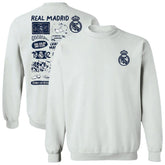 Real Madrid Vive La Fete Women's Impressions Artwork Pullover Sweatshirt - White