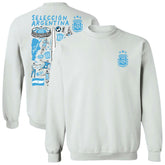 Argentina National Team Vive La Fete Women's Impressions Artwork Pullover Sweatshirt - White