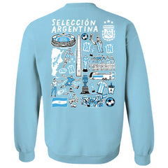 Argentina National Team Vive La Fete Women's Impressions Artwork Pullover Sweatshirt - Light Blue