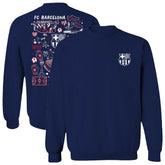 Barcelona Vive La Fete Women's Impressions Artwork Pullover Sweatshirt - Navy