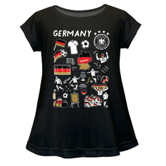 Germany National Team Vive La Fete Girls Youth Impressions Artwork A-Line Top - Black