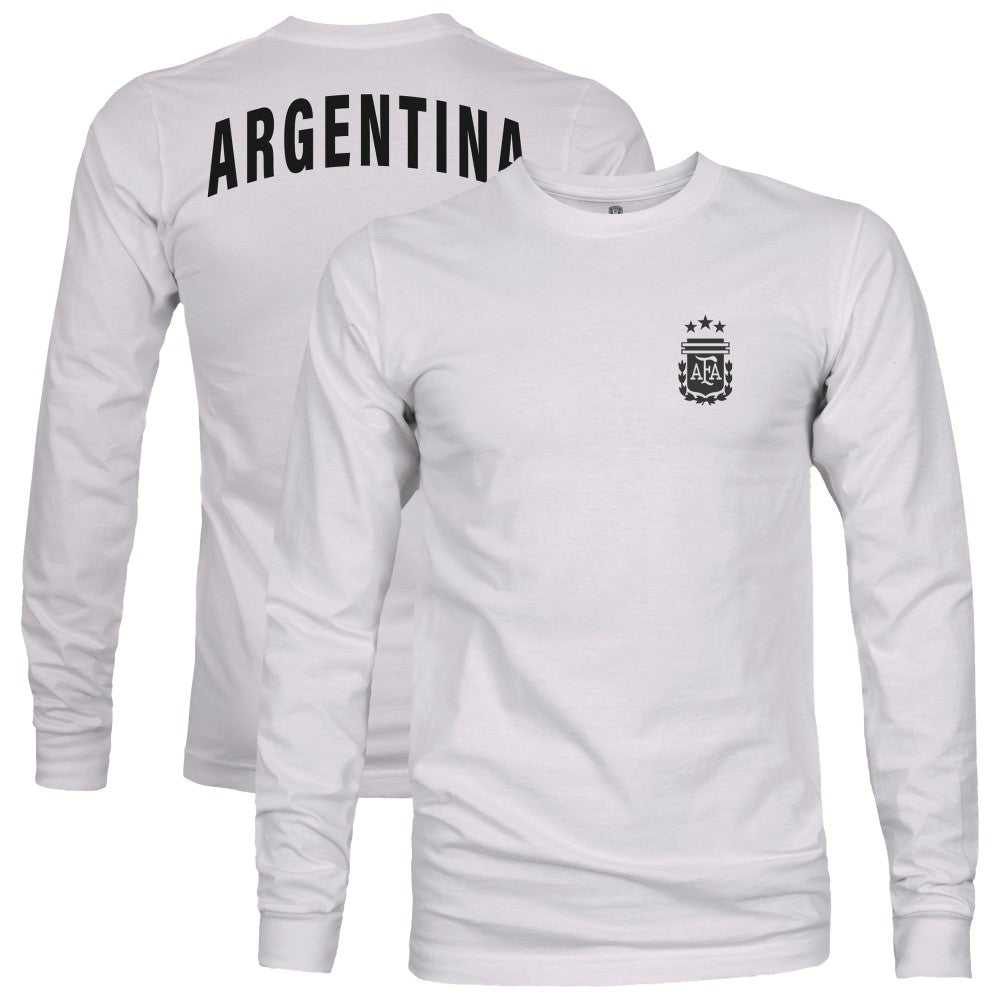 Argentina National Team 1863FC Back Team Arch Long Sleeve T-Shirts - Gray