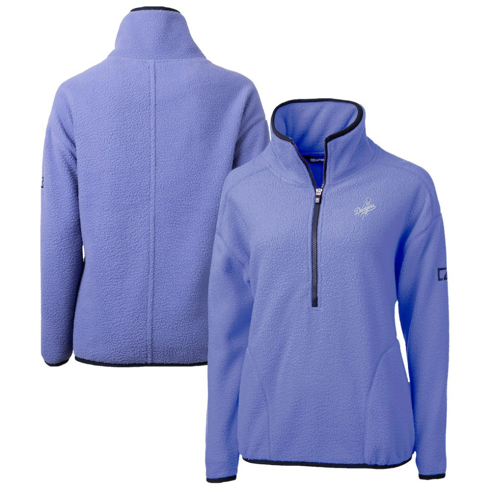 Los Angeles Dodgers Cutter & Buck Women's Cascade Eco Fleece Half-Zip Jacket for sale