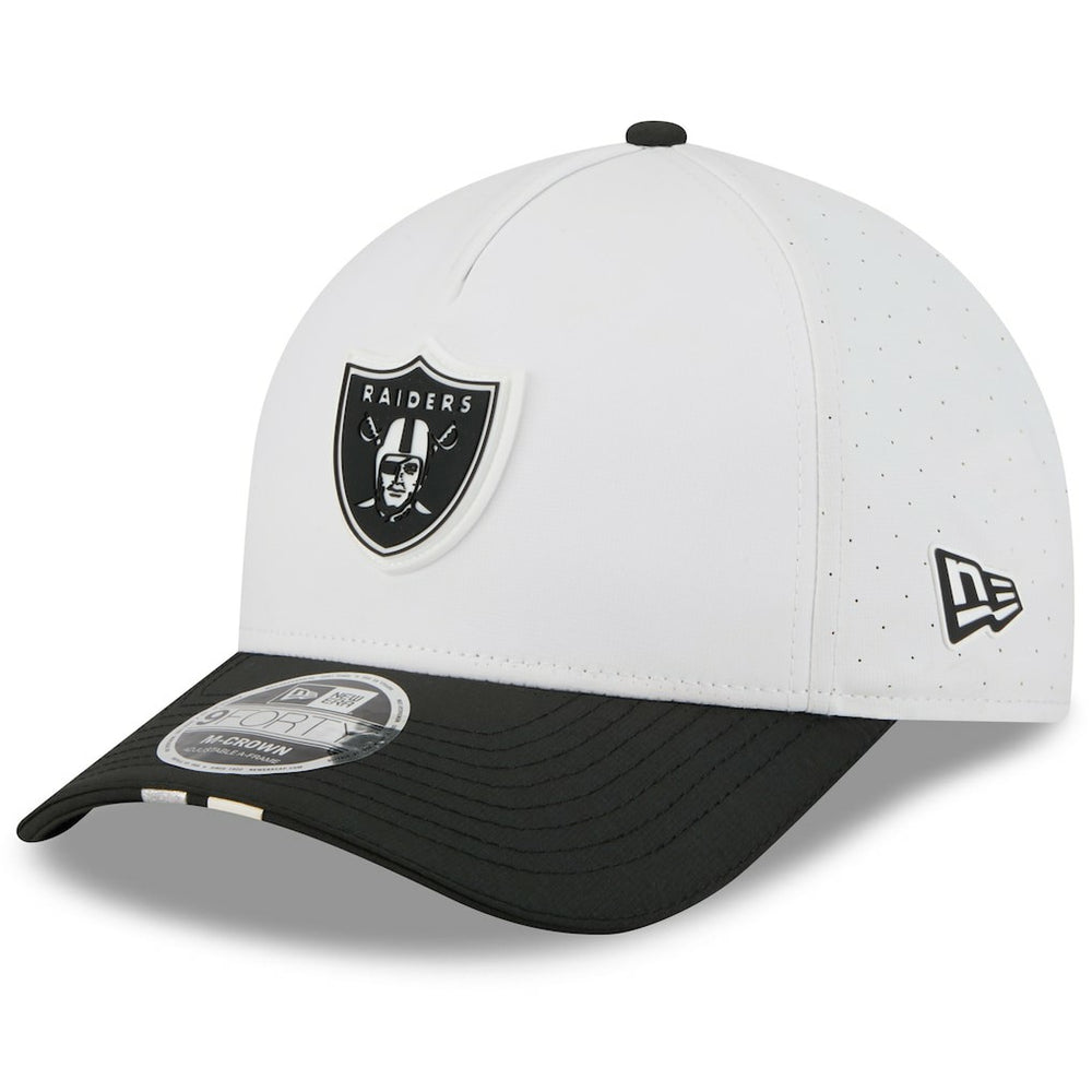 Las Vegas Raiders New Era Youth 2025 NFL Training Camp A-Frame 9FORTY Adjustable Hat White/Black - NFL