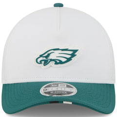 Philadelphia Eagles New Era Youth 2025 NFL Training Camp A-Frame 9FORTY Adjustable Hat White/Midnight Green - NFL