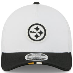 Pittsburgh Steelers New Era Youth 2025 NFL Training Camp A-Frame 9FORTY Adjustable Hat White/Black - NFL