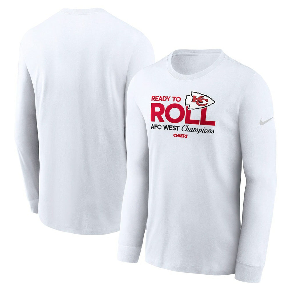 Kansas City Chiefs 2024 AFC West Division Champions Locker Room Trophy Collection Long Sleeve T-Shirt White - Nike