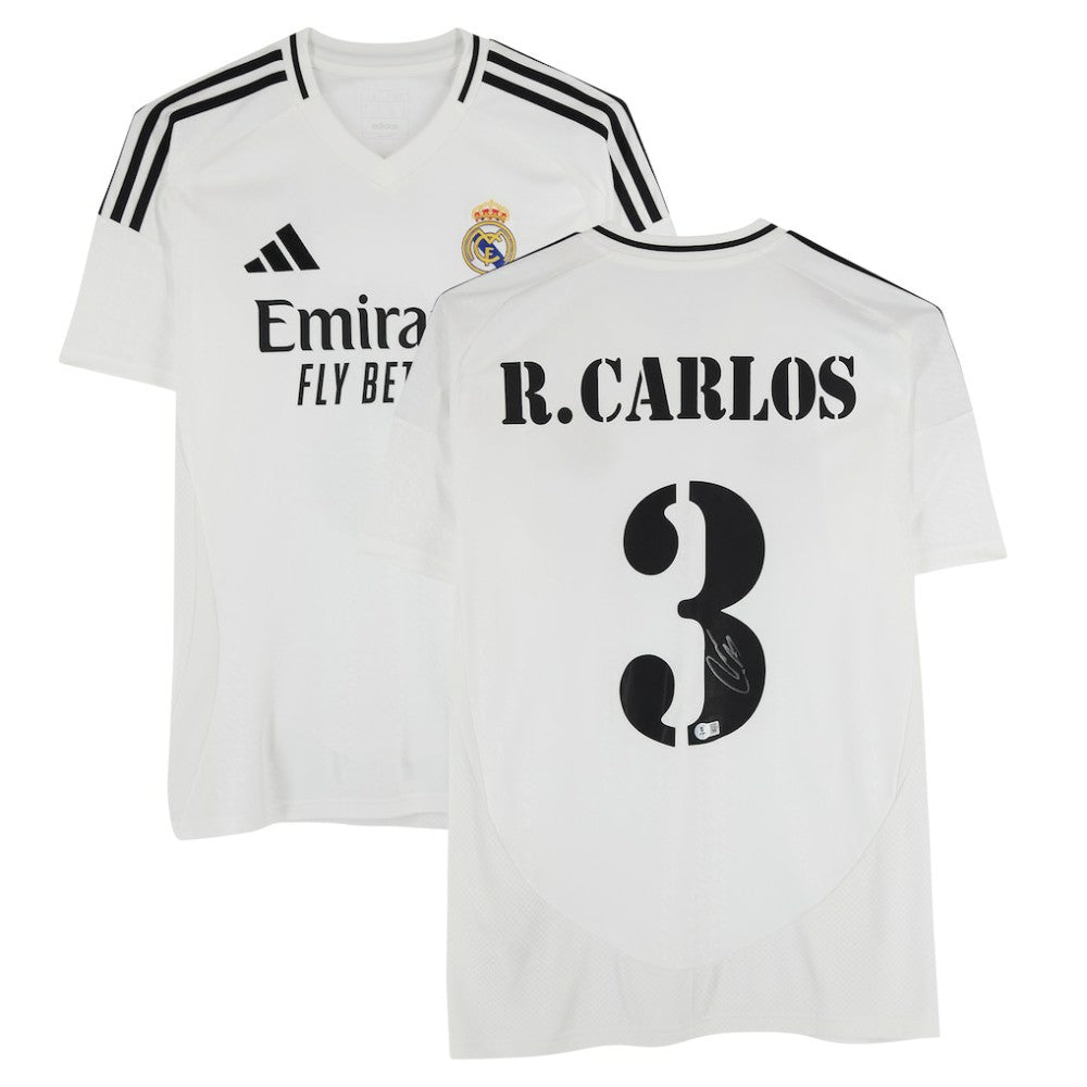 Fanatics Roberto Carlos Real Madrid Autographed 2024-25 White Home Jerseys - BAS