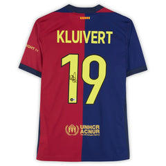Fanatics Patrick Kluivert Barcelona Autographed 2024-25 Red/Blue Home Jerseys - BAS