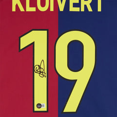 Fanatics Patrick Kluivert Barcelona Autographed 2024-25 Red/Blue Home Jerseys - BAS