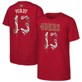 Brock Purdy San Francisco 49ers Outerstuff Youth Mainliner Drip Player Name & Number T-Shirt Scarlet - NFL