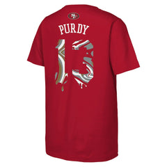 Brock Purdy San Francisco 49ers Outerstuff Youth Mainliner Drip Player Name & Number T-Shirt Scarlet - NFL