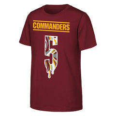 Jayden Daniels Washington Commanders Outerstuff Youth Mainliner Drip Player Name & Number T-Shirt Burgundy - NFL