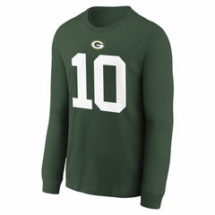 Jordan Love Green Bay Packers Youth Player Name & Number Long Sleeve T-Shirt Green - Nike