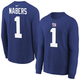 Malik Nabers New York Giants Youth Player Name & Number Long Sleeve T-Shirt Royal - Nike
