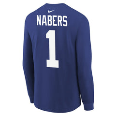 Malik Nabers New York Giants Youth Player Name & Number Long Sleeve T-Shirt Royal - Nike