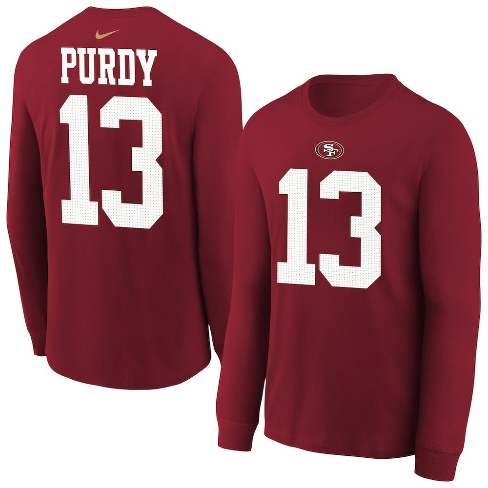Brock Purdy San Francisco 49ers Youth Player Name & Number Long Sleeve T-Shirt Scarlet - Nike
