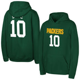 Jordan Love Green Bay Packers Outerstuff Mainliner Player Name & Number Hoodie Green - NFL