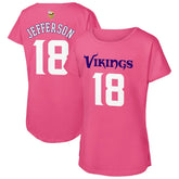 Justin Jefferson Minnesota Vikings Outerstuff Girls Youth Player Name & Number T-Shirt Pink - NFL