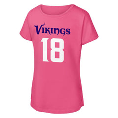Justin Jefferson Minnesota Vikings Outerstuff Girls Youth Player Name & Number T-Shirt Pink - NFL