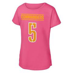 Jayden Daniels Washington Commanders Outerstuff Girls Youth Player Name & Number T-Shirt Pink - NFL