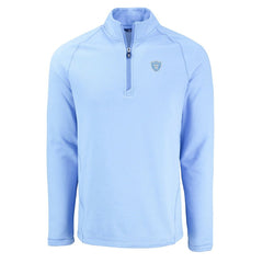 Las Vegas Raiders Cutter & Buck Peshastin Eco Fleece Recycled Raglan Quarter-Zip Top Powder Blue - NFL