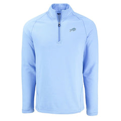Buffalo Bills Cutter & Buck Peshastin Eco Fleece Recycled Raglan Quarter-Zip Top Powder Blue - NFL