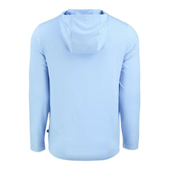 Denver Broncos Men's Cutter & Buck Coastline Epic Comfort Eco Recycled Men's Hooded Shirt Powder Blue - NFL
