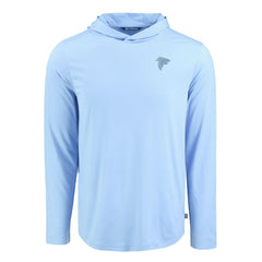 Atlanta Falcons Men's Cutter & Buck Coastline Epic Comfort Eco Recycled Men's Hooded Shirt Powder Blue - NFL