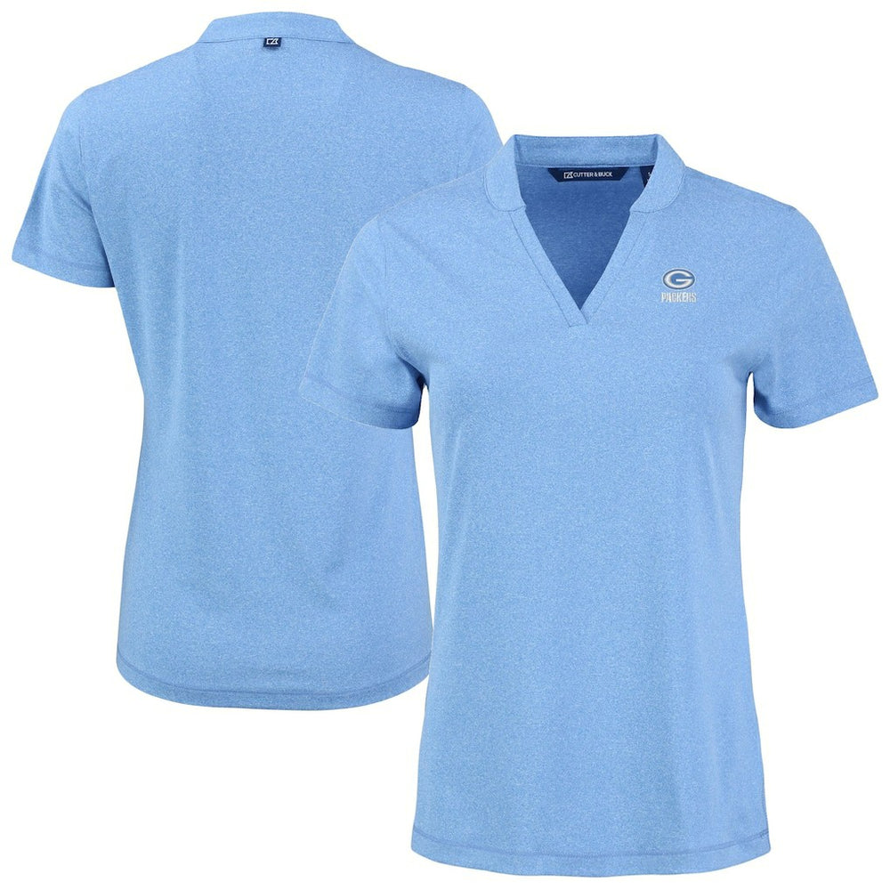 Green Bay Packers Cutter & Buck Women's Forge Heathered Stretch Blade Top Powder Blue - NFL