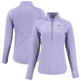 Denver Broncos Cutter & Buck Women's Peshastin Eco Fleece Recycled Half-Zip Top Purple - NFL
