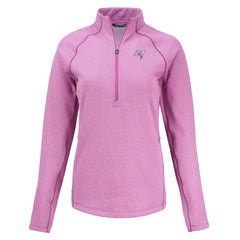 Tampa Bay Buccaneers Cutter & Buck Women's Peshastin Eco Fleece Recycled Half-Zip Top Pink - NFL
