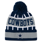 Dallas Cowboys Outerstuff Youth Go Fast Cuffed Knit Hat with Pom Navy - NFL