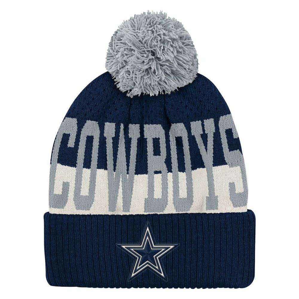 Dallas Cowboys Outerstuff Youth Modern Fan Cuffed Knit Hat with Pom Navy - NFL