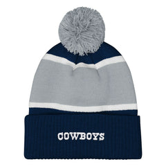 Dallas Cowboys Outerstuff Girls Youth Let's Play Cuffed Knit Hat with Pom Navy - NFL