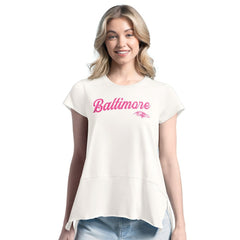 Baltimore Ravens Margaritaville Women's Gametime Is Paradise T-Shirt Cream - NFL