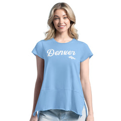 Denver Broncos Margaritaville Women's Gametime Is Paradise T-Shirt Blue - NFL