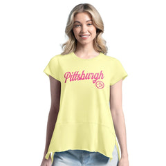 Pittsburgh Steelers Margaritaville Women's Gametime Is Paradise T-Shirt Yellow - NFL