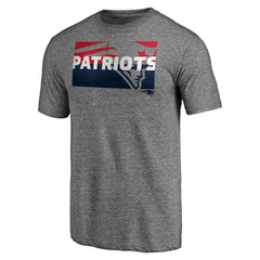New England Patriots Square Off Tri-Blend T-Shirt Heather Gray - NFL