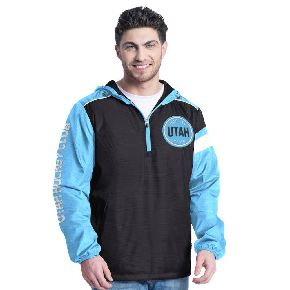 Utah Hockey Club G-III Sports by Carl Banks Lateral Half-Zip Hoodie Jacket Light Blue/Black