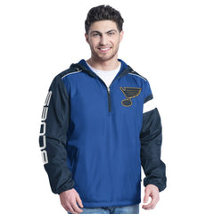 St. Louis Blues - G-III Sports by Carl Banks Lateral Half-Zip Hoodie Jacket Blue/Navy