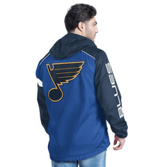 St. Louis Blues - G-III Sports by Carl Banks Lateral Half-Zip Hoodie Jacket Blue/Navy