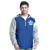 Toronto Maple Leafs - G-III Sports by Carl Banks Lateral Half-Zip Hoodie Jacket Blue/Gray