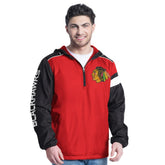 Chicago Blackhawks G-III Sports by Carl Banks Lateral Half-Zip Hoodie Jacket Red/Black