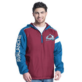 Colorado Avalanche - G-III Sports by Carl Banks Lateral Half-Zip Hoodie Jacket Burgundy/Navy