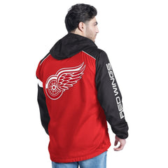 Detroit Red Wings - G-III Sports by Carl Banks Lateral Half-Zip Hoodie Jacket Red/Black