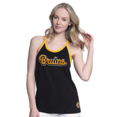 Boston Bruins G-III 4Her by Carl Banks Women's Curveball Racerback Scoop Neck Slub Tank Top Black