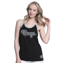 Los Angeles Kings - G-III 4Her by Carl Banks Women's Curveball Racerback Scoop Neck Slub Tank Top Black