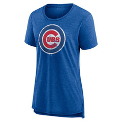Chicago Cubs Women's Weathered Official Logo Tri-Blend T-Shirt discount
