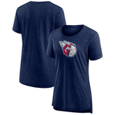 Cleveland Guardians Women's Weathered Official Logo Tri-Blend T-Shirt for sale